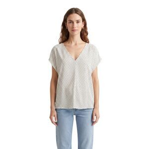 Hilary Radley Poncho Top Large Black White Dot